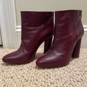 Maiyet Burgundy Leather Ankle Boots - 38